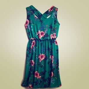 Kaileigh Green Floral Midi Dress